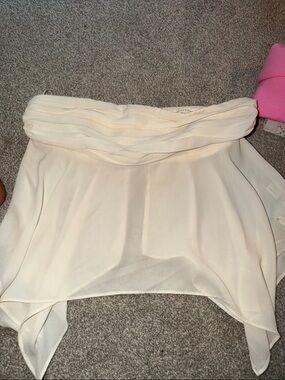 Altar’d state Strapless Cream Chiffon Skirt